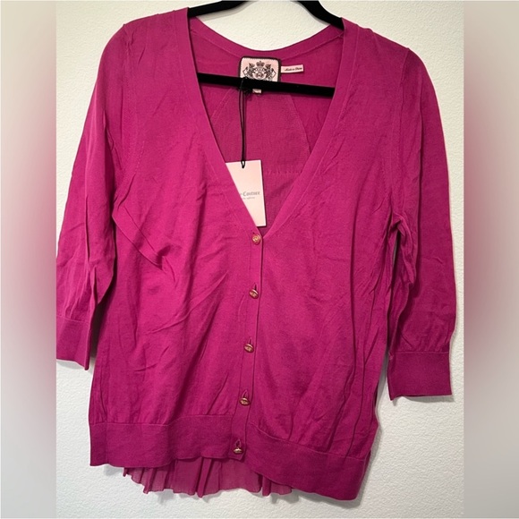 Juicy Couture Fuchsia Cardigan Sweater - Picture 1 of 5